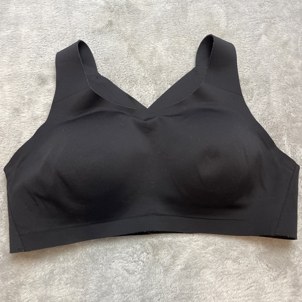 Lululemon Womens Enlite Bra Weave Back Size 38D Black Running Athletic Support